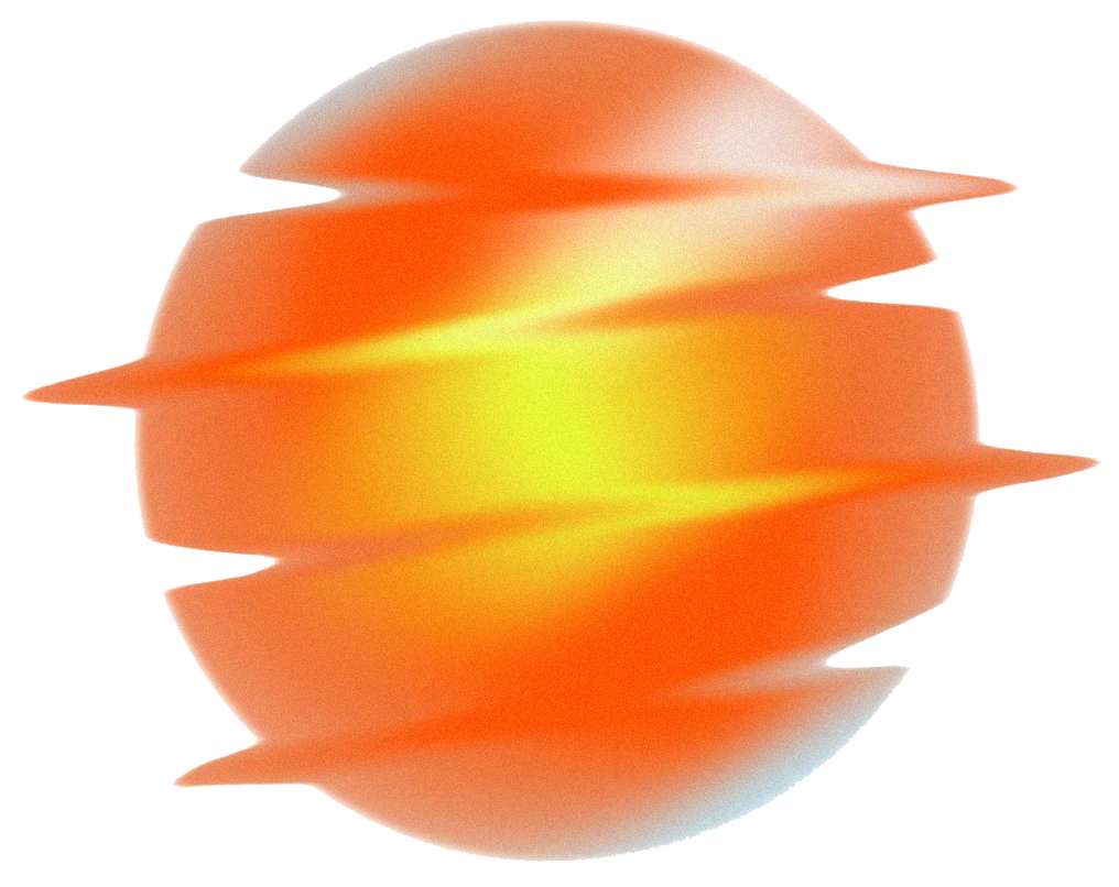 Esfera abstrata em tons de laranja e amarelo
